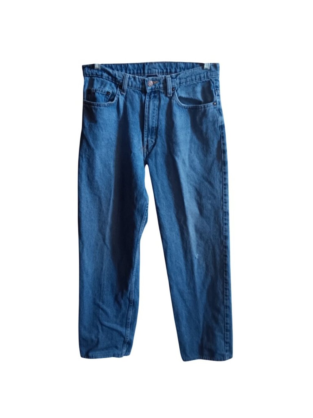 Vintage Y2K Men's Jeans 33x30 Full Blue Denim 100% Cotton Relaxed Fit Skater
